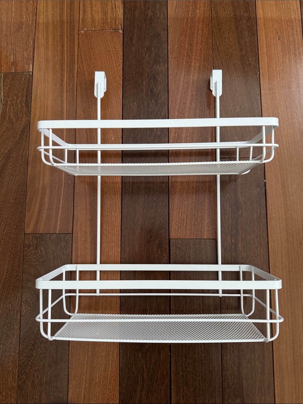 White Double Hanging Wire Caddy Shelf